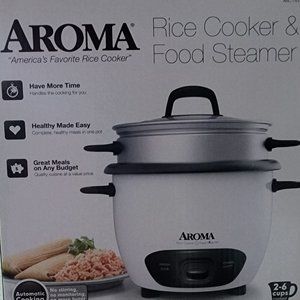 Aroma Rice Cooker and Food Steamer, White